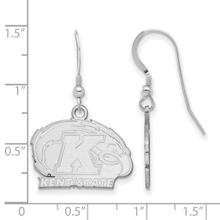 Sterling Silver Rhodium-plated LogoArt Kent State University Small Dangle Wire Earrings