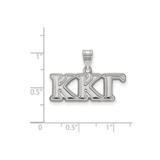 14k White Gold LogoArt Kappa Kappa Gamma Sorority Greek Letters Medium Pendant