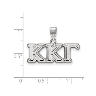 10k White Gold LogoArt Kappa Kappa Gamma Sorority Greek Letters Medium Pendant