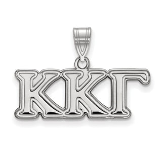 14k White Gold LogoArt Kappa Kappa Gamma Sorority Greek Letters Medium Pendant