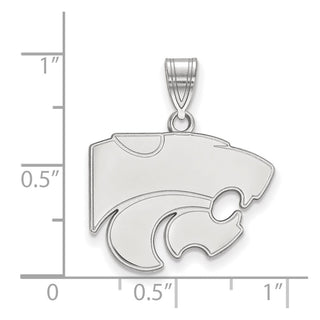 10k White Gold LogoArt Kansas State University Wildcat Medium Pendant