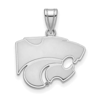 14k White Gold LogoArt Kansas State University Wildcat Medium Pendant