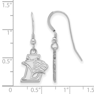 Sterling Silver Rhodium-plated LogoArt Lehigh University Small Dangle Wire Earrings