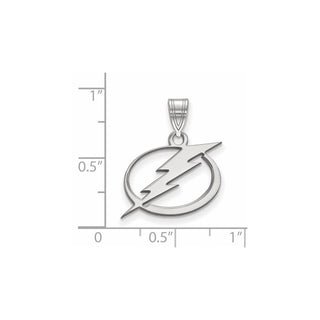 Sterling Silver Rhodium-plated NHL LogoArt Tampa Bay Lightning Medium Pendant