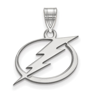 Sterling Silver Rhodium-plated NHL LogoArt Tampa Bay Lightning Medium Pendant