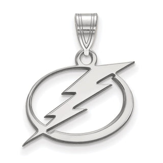Sterling Silver Rhodium-plated NHL LogoArt Tampa Bay Lightning Medium Pendant