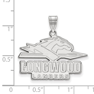 14k White Gold LogoArt Longwood University Lancers Large Pendant