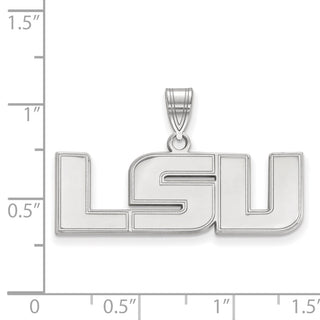 10k White Gold LogoArt Louisiana State University L-S-U Medium Pendant