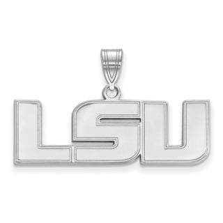 14k White Gold LogoArt Louisiana State University L-S-U Medium Pendant