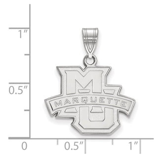 14k White Gold LogoArt Marquette University Medium Pendant