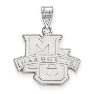 Sterling Silver Rhodium-plated LogoArt Marquette University Medium Pendant