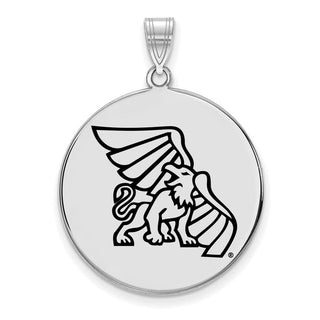 Sterling Silver Rhodium-plated LogoArt Missouri Western State University Griffon Extra Large Enameled Disc Pendant