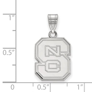 10k White Gold LogoArt North Carolina State University N-C-S Medium Pendant