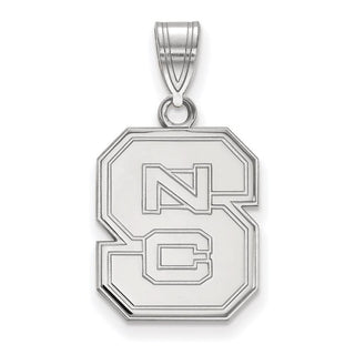 14k White Gold LogoArt North Carolina State University N-C-S Medium Pendant