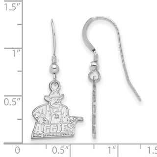 Sterling Silver Rhodium-plated LogoArt New Mexico State University Aggies Small Dangle Wire Earrings