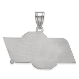 Sterling Silver Rhodium-plated LogoArt Oklahoma State University O-S-U Medium Pendant