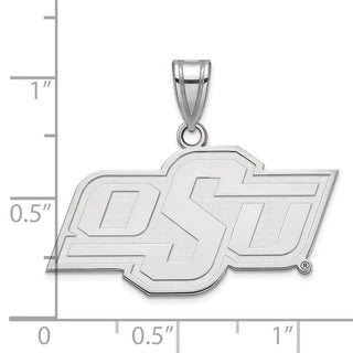 10k White Gold LogoArt Oklahoma State University O-S-U Medium Pendant