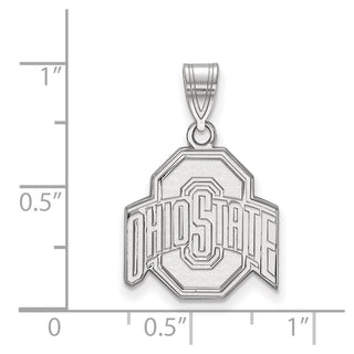 10k White Gold LogoArt The Ohio State University Medium Pendant