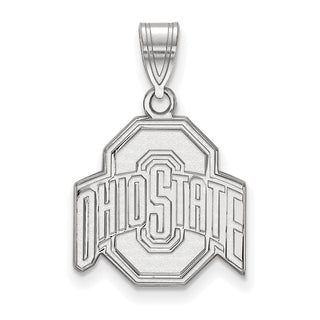 14k White Gold LogoArt The Ohio State University Medium Pendant