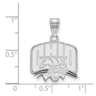 14k White Gold LogoArt Ohio University Medium Pendant