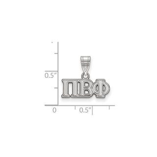Sterling Silver Rhodium-plated LogoArt Pi Beta Phi Sorority Greek Letters Medium Pendant