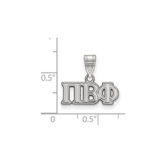 Sterling Silver Rhodium-plated LogoArt Pi Beta Phi Sorority Greek Letters Medium Pendant