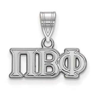 Sterling Silver Rhodium-plated LogoArt Pi Beta Phi Sorority Greek Letters Medium Pendant