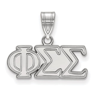 Sterling Silver Rhodium-plated LogoArt Phi Sigma Sigma Sorority Greek Letters Medium Pendant