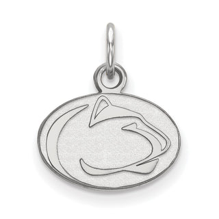 Sterling Silver Rhodium-plated LogoArt Penn State University Lion Extra Small Pendant