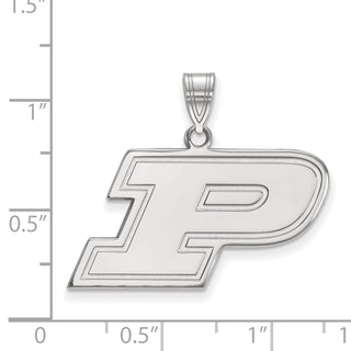 10k White Gold LogoArt Purdue University Letter P Medium Pendant