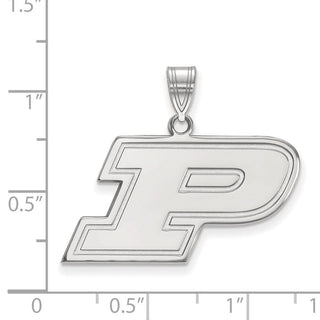 14k White Gold LogoArt Purdue University Letter P Medium Pendant