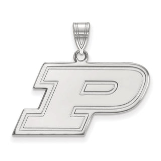 10k White Gold LogoArt Purdue University Letter P Medium Pendant