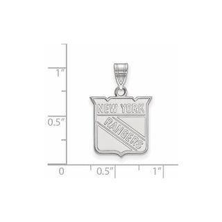 Sterling Silver Rhodium-plated NHL LogoArt New York Rangers Medium Pendant