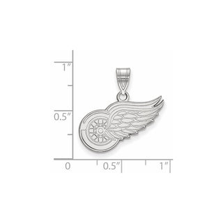 10k White Gold NHL LogoArt Detroit Red Wings Medium Pendant