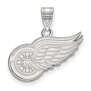 Sterling Silver Rhodium-plated NHL LogoArt Detroit Red Wings Medium Pendant