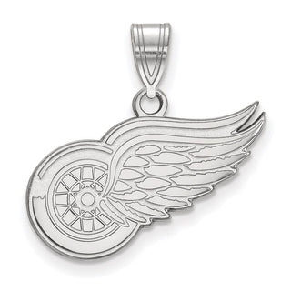 Sterling Silver Rhodium-plated NHL LogoArt Detroit Red Wings Medium Pendant
