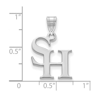 Sterling Silver Rhodium-plated LogoArt Sam Houston State University Medium Pendant