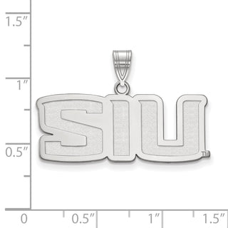 14k White Gold LogoArt Southern Illinois University S-I-U Medium Pendant