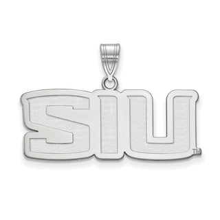 Sterling Silver Rhodium-plated LogoArt Southern Illinois University S-I-U Medium Pendant