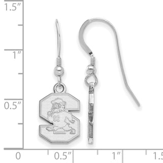 Sterling Silver Rhodium-plated LogoArt South Carolina State University Small Dangle Wire Earrings