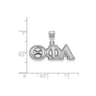 Sterling Silver Rhodium-plated LogoArt Theta Phi Alpha Sorority Greek Letters Medium Pendant