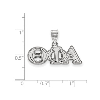 Sterling Silver Rhodium-plated LogoArt Theta Phi Alpha Sorority Greek Letters Medium Pendant