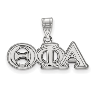 Sterling Silver Rhodium-plated LogoArt Theta Phi Alpha Sorority Greek Letters Medium Pendant