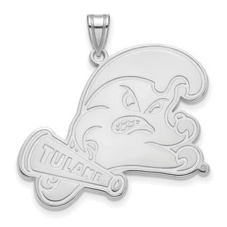 14k White Gold LogoArt Tulane University Extra Large Pendant