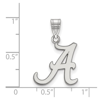 Sterling Silver Rhodium-plated LogoArt University of Alabama Letter A Medium Pendant