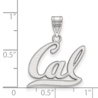 Sterling Silver Rhodium-plated LogoArt University of California Berkeley Medium Pendant