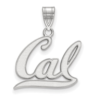 Sterling Silver Rhodium-plated LogoArt University of California Berkeley Medium Pendant