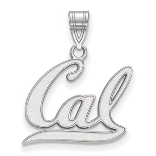 Sterling Silver Rhodium-plated LogoArt University of California Berkeley Medium Pendant