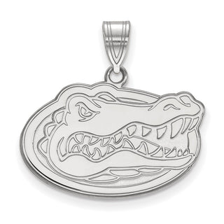 14k White Gold LogoArt University of Florida Gator Medium Pendant 4W003UFL