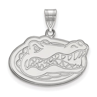 14k White Gold LogoArt University of Florida Gator Medium Pendant 4W003UFL